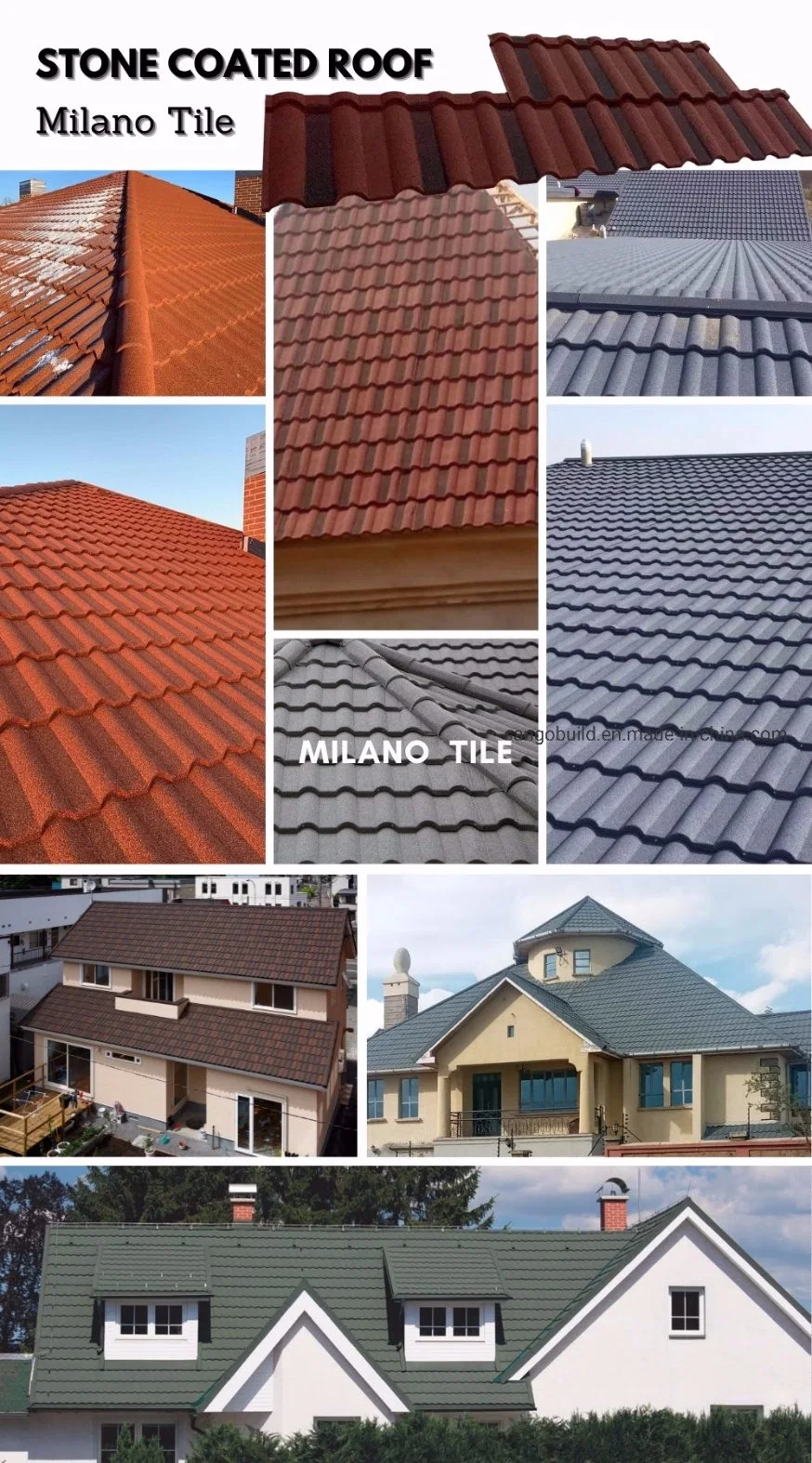 Customizable Fireproof Galvalume Steel (PPGL) Stone Granules Coated Metal Roofing Sheet