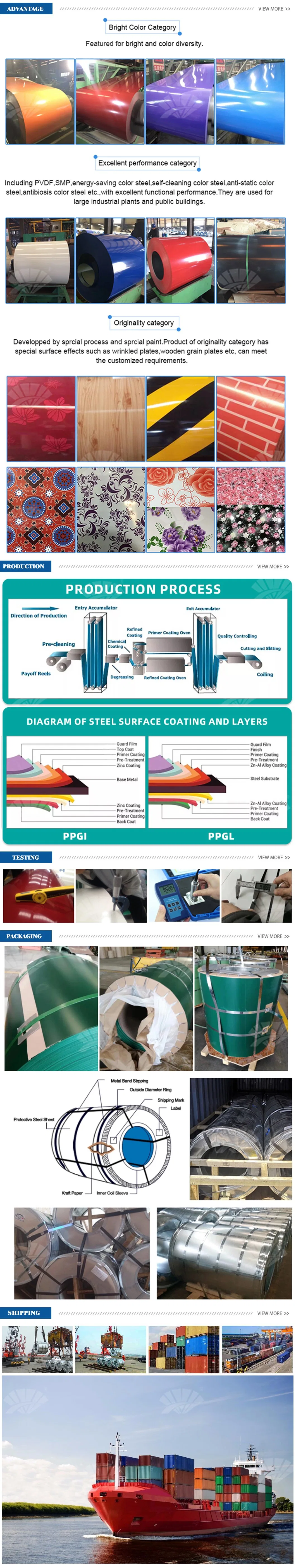 ASTM A653 Matt PPGL PPGI Az150 Z90 24 Gague Aluzinc Zinc Color Coated Prepainted Galvanized Galvalume Steel Sheet Coil Strip